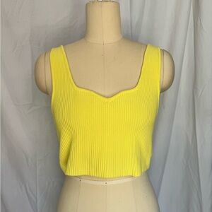 Yellow Ribbed Women's Tank Top